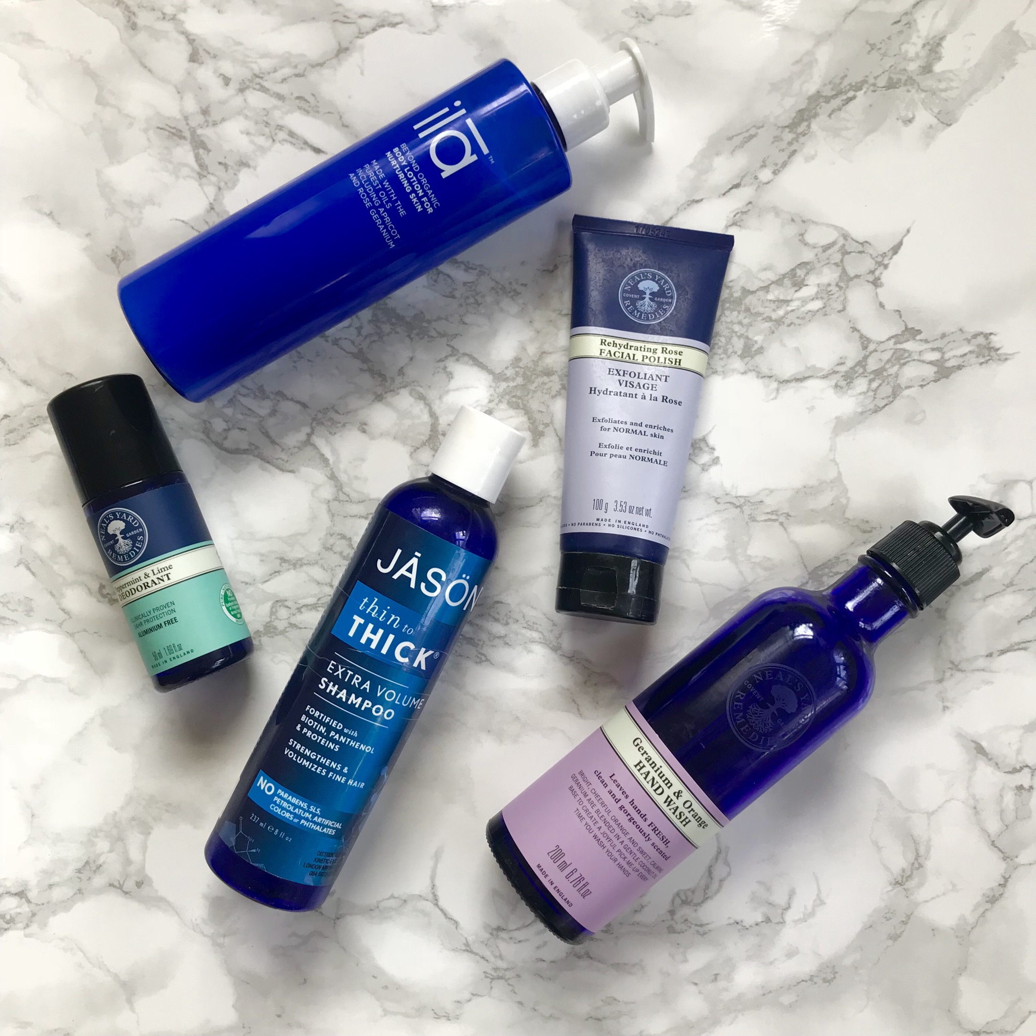 Natural beauty & skincare products we use at home